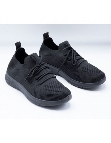 Baskets confort femme textile élastique mesh fitness training légères avec lacet