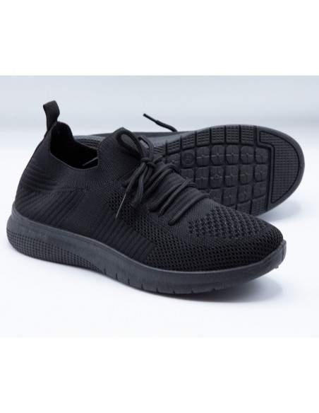 Baskets confort femme textile élastique mesh fitness training légères avec lacet