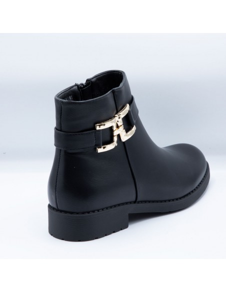 Bottines femme grandes tailles en simili cuir fermeture zip & petit talon carré du 41 au 44