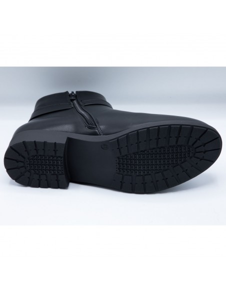 Bottines femme grandes tailles en simili cuir fermeture zip & petit talon carré du 41 au 44