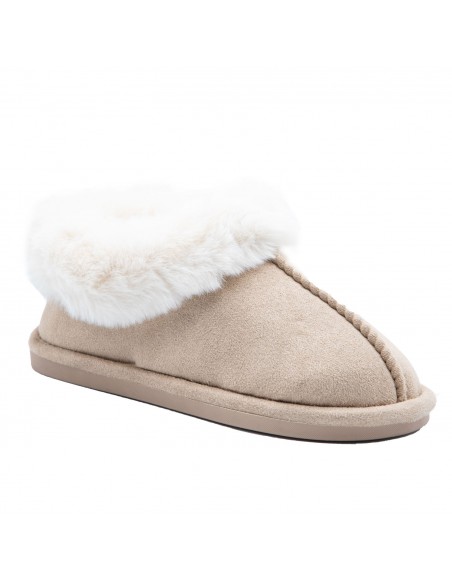 Chaussons fourrure femme chauds en suédine effet peau synthétique hiver tendance