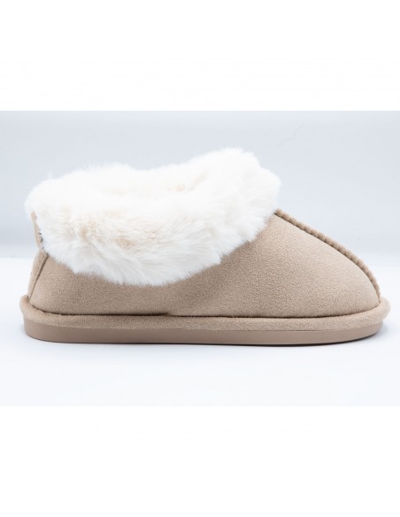 Chaussons fourrure femme chauds en suédine effet peau synthétique hiver tendance