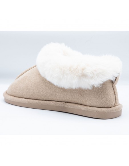 Chaussons fourrure femme chauds en suédine effet peau synthétique hiver tendance