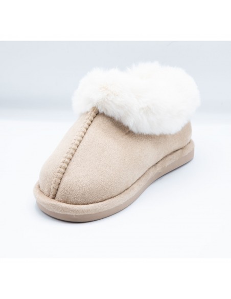 Chaussons fourrure femme chauds en suédine effet peau synthétique hiver tendance