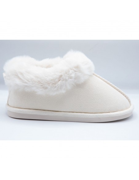 Chaussons fourrure femme chauds en suédine effet peau synthétique hiver tendance