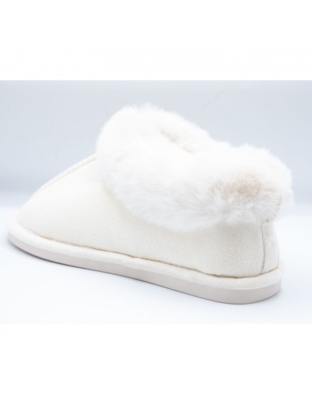 Chaussons fourrure femme chauds en suédine effet peau synthétique hiver tendance