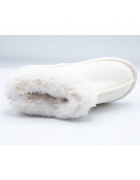 Chaussons fourrure femme chauds en suédine effet peau synthétique hiver tendance