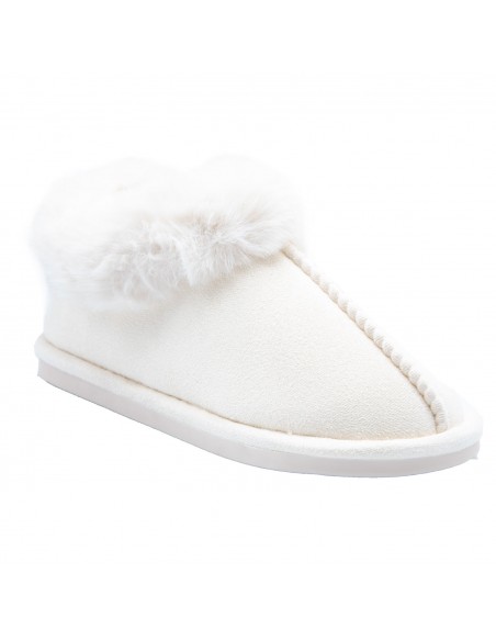 Chaussons fourrure femme chauds en suédine effet peau synthétique hiver tendance