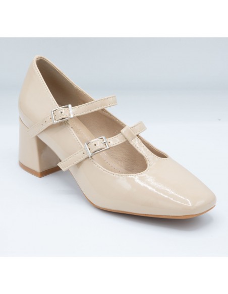 Chaussures Babies Vernies à Talon - Elégance Rétro et Confort