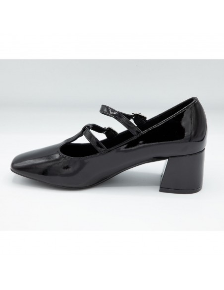 Chaussures Babies Vernies à Talon - Elégance Rétro et Confort