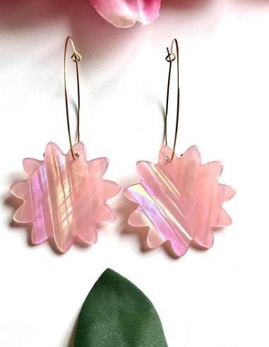 Boucles d'oreilles créoles fleur...