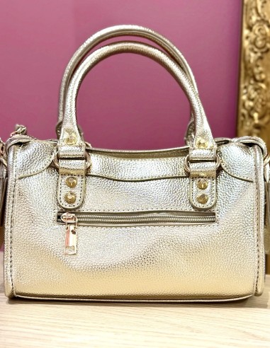 Petit sac à main doré chic en simili...