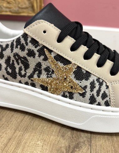 Baskets compensées femme léopard chic...