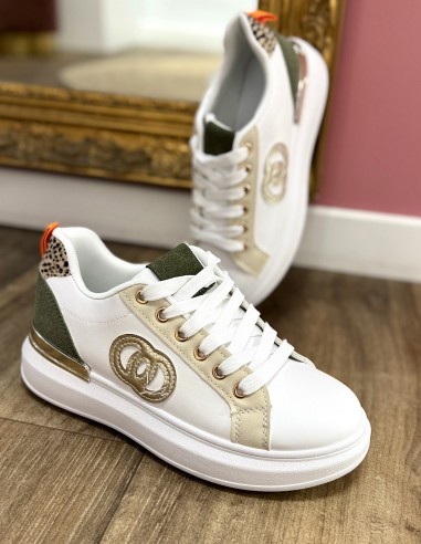 Baskets femme blanches élégantes mode...