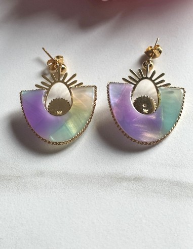 Boucles d'oreilles femme en acier...