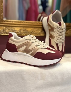 Baskets mode femme bordeaux... 2