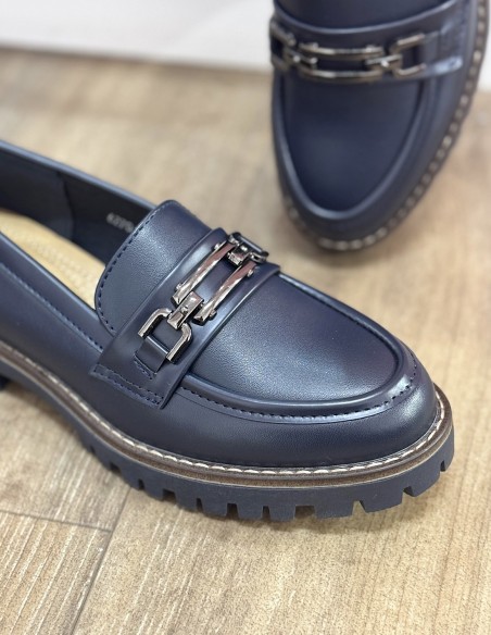 Mocassins femme élégants confort - Chaussures plates en simili cuir avec semelle épaisse crantée antidérapante