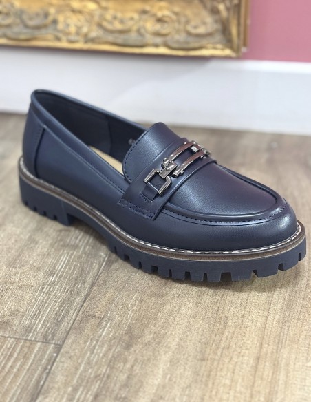 Mocassins femme élégants confort - Chaussures plates en simili cuir avec semelle épaisse crantée antidérapante