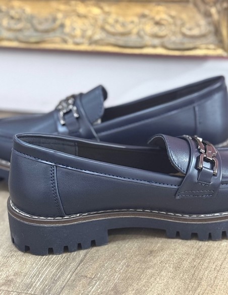 Mocassins femme élégants confort - Chaussures plates en simili cuir avec semelle épaisse crantée antidérapante