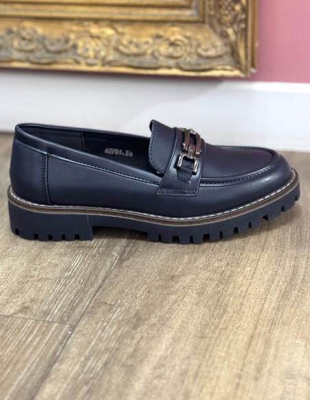 Mocassins femme élégants confort - Chaussures plates en simili cuir avec semelle épaisse crantée antidérapante