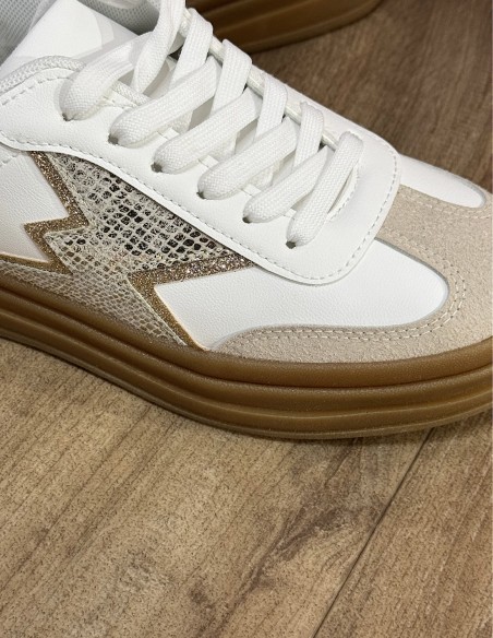 Baskets femme mode compensées couleurs pastelles semelle plateforme gomme