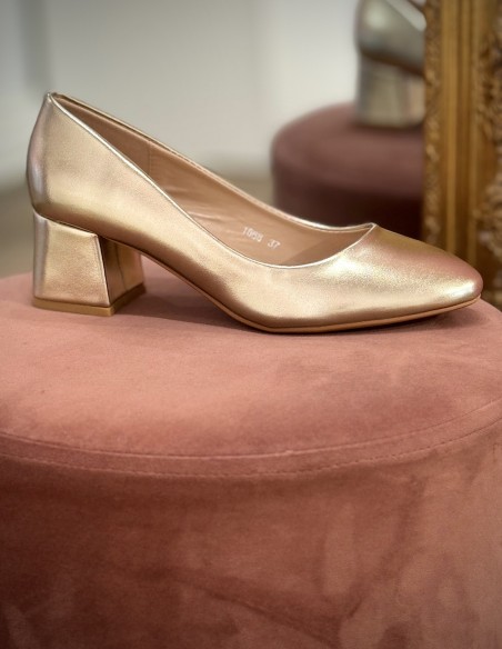 Escarpins femme confortables à bout rond et talon carré 5cm - Chaussures de mariage élégantes