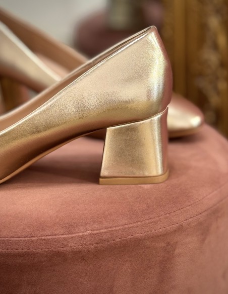 Escarpins femme confortables à bout rond et talon carré 5cm - Chaussures de mariage élégantes