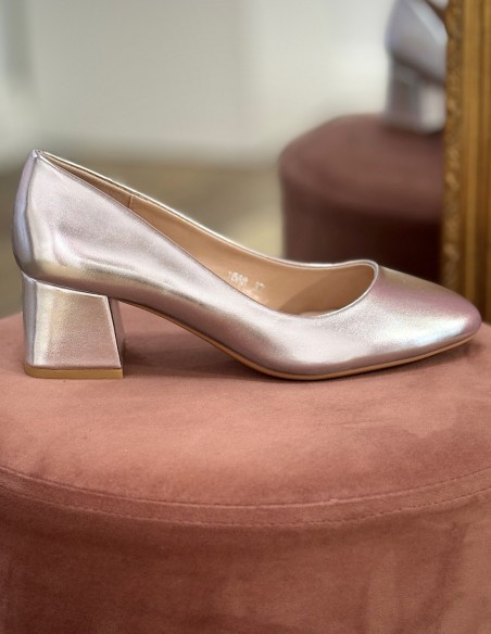 Escarpins femme confortables à bout rond et talon carré 5cm - Chaussures de mariage élégantes