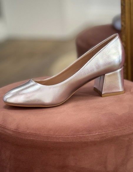 Escarpins femme confortables à bout rond et talon carré 5cm - Chaussures de mariage élégantes