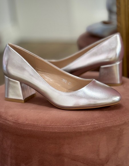 Escarpins femme confortables à bout rond et talon carré 5cm - Chaussures de mariage élégantes