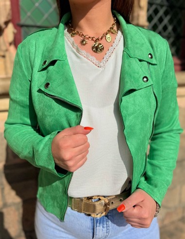 Veste femme en daim coupe perfecto...