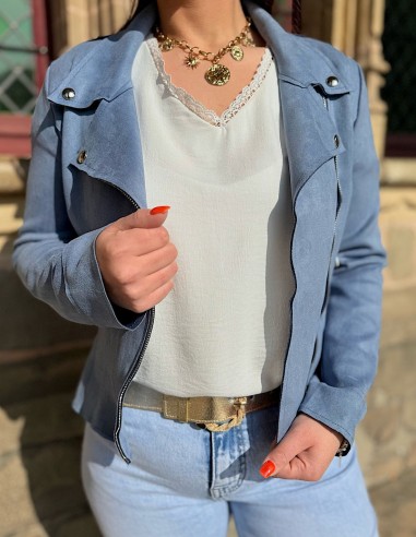 Veste femme en daim coupe perfecto...