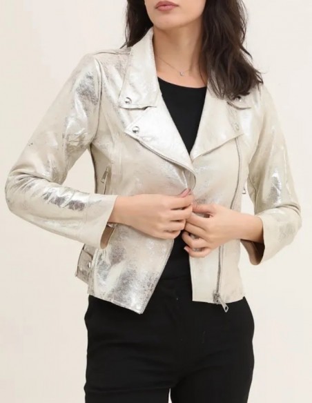 Veste femme en daim coupe perfecto coloré courte tendance printemps / été