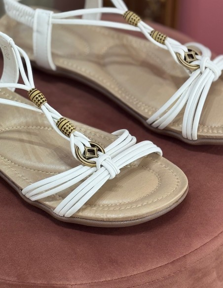 Sandales femme été grandes tailles 41 au 44 plates, confortables, style bohème chic avec perles