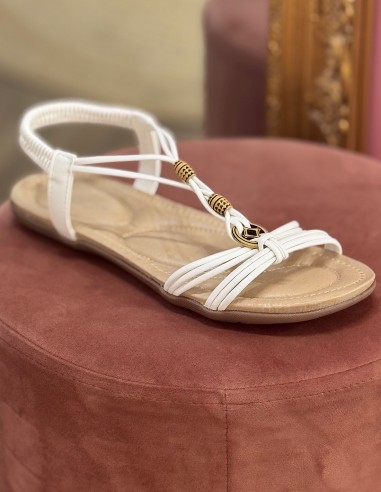 Sandales femme été grandes tailles 41 au 44 plates, confortables, style bohème chic avec perles
