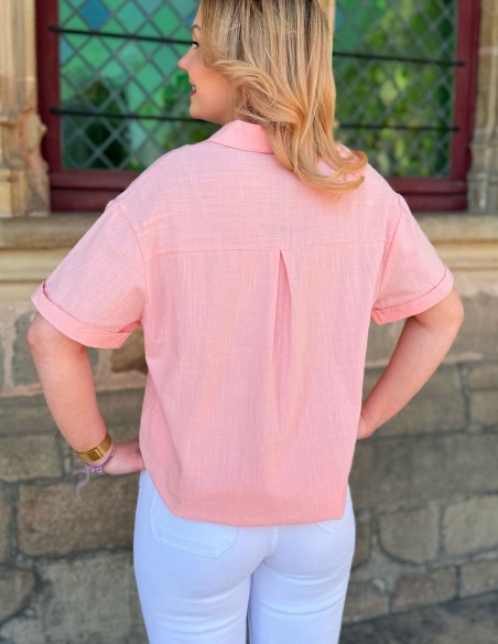 Chemise manches courtes femme en coton - Look estival sport chic