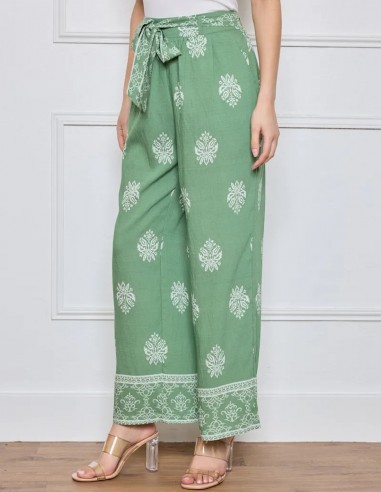 Pantalon large fluide femme bohème...