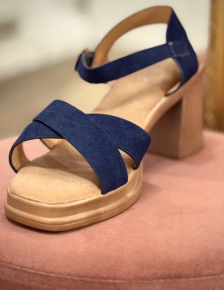 Sandales à talon femme confort à bride cheville réglable talon bloc 6cm