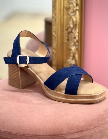 Sandales à talon femme confort à bride cheville réglable talon bloc 6cm