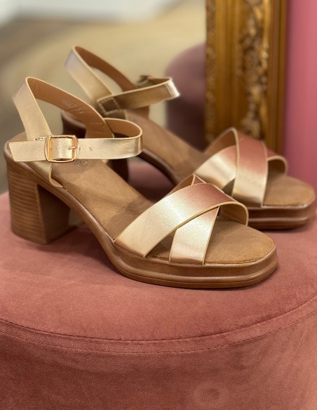 Sandales à talon femme confort à bride cheville réglable talon bloc 6cm