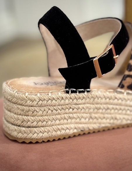 Sandales compensées femme été - Espadrilles plateforme avec bride & boucle ajustable