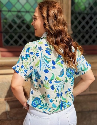 Chemisette femme été fleurie -...