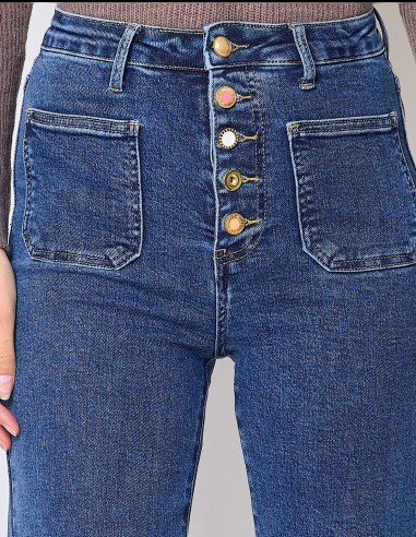 Jean Taille Haute femme Coupe évasée...