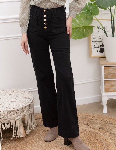 Jean Taille Haute femme Coupe évasée...