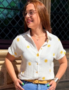 Chemisette femme en gaze de...