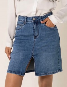 Jupe droite en jean femme... 2