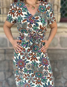 Robe midi à imprimé floral... 2