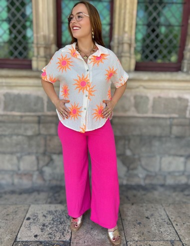 Chemisette femme soleil en gaze de...