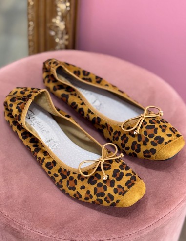 Ballerines léopard femme semelle cuir...