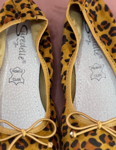 Ballerines léopard femme semelle cuir...